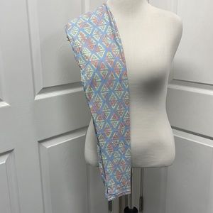 LuLaRoe New OS One Size Blue Geometric Leggings NWT